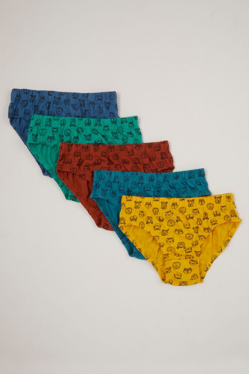 5 Pack Animal Print briefs