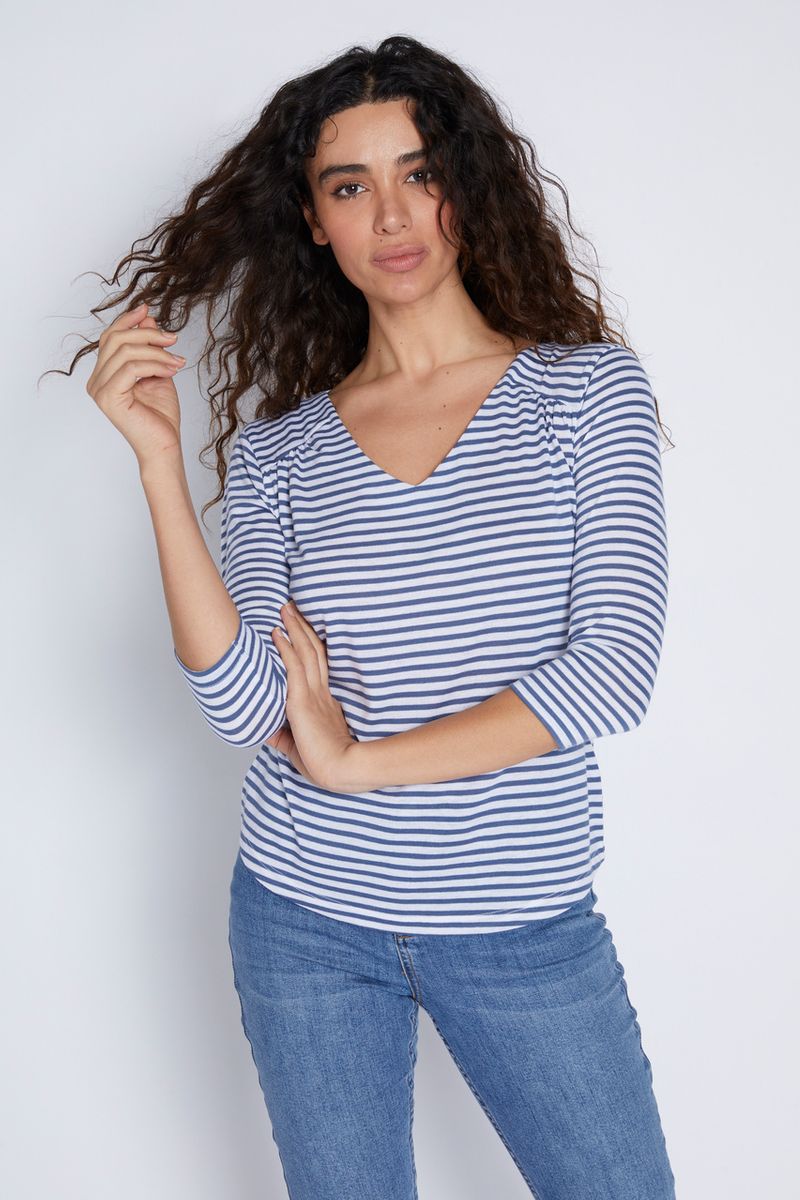 Blue Linen Top