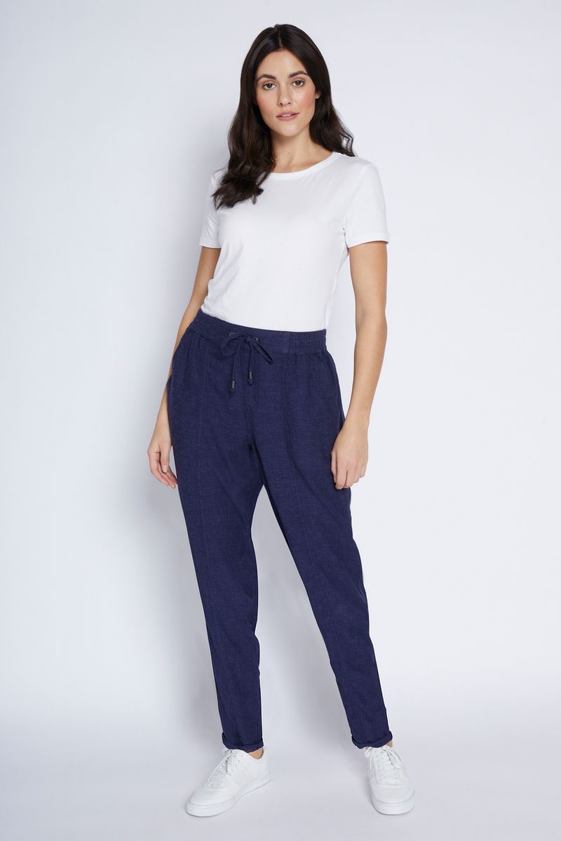 Navy Linen Trousers