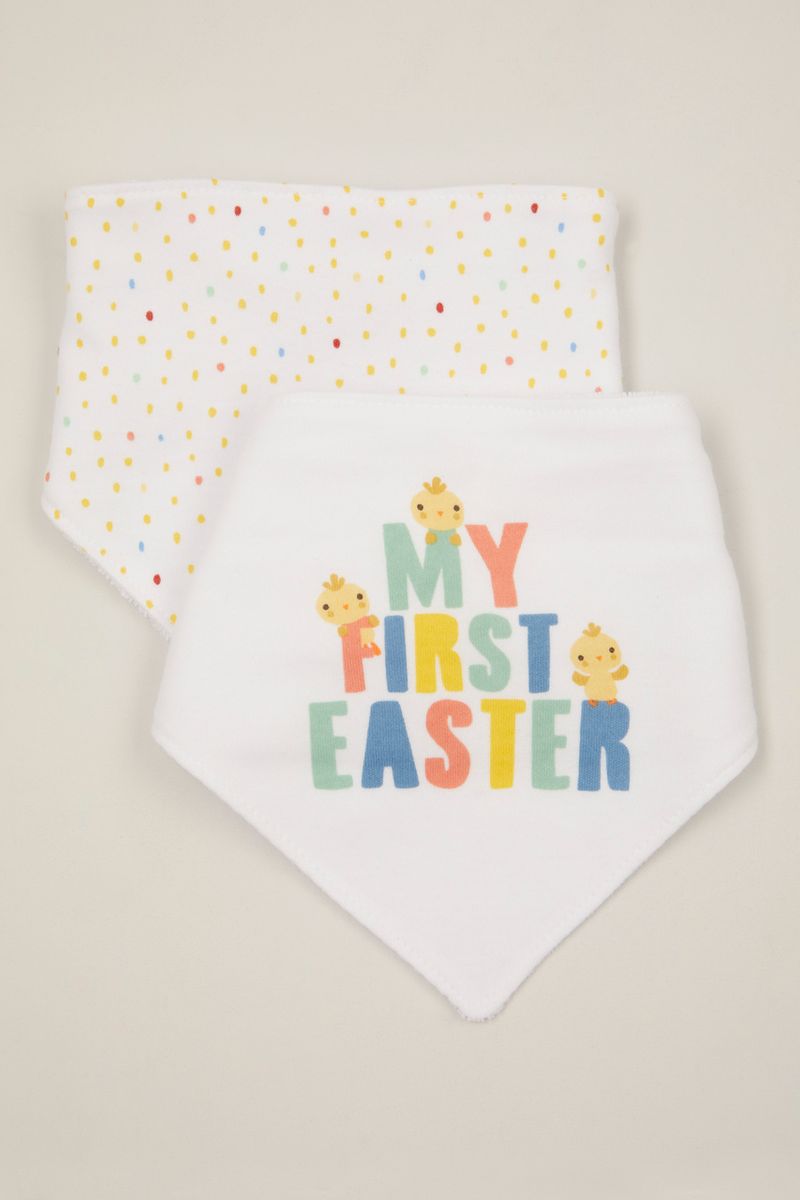 2 Pack My First Easter Bandana bibs