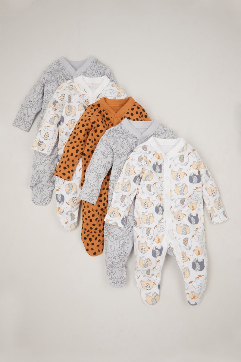 Online Exclusive 5 Pack Lion Sleepsuits