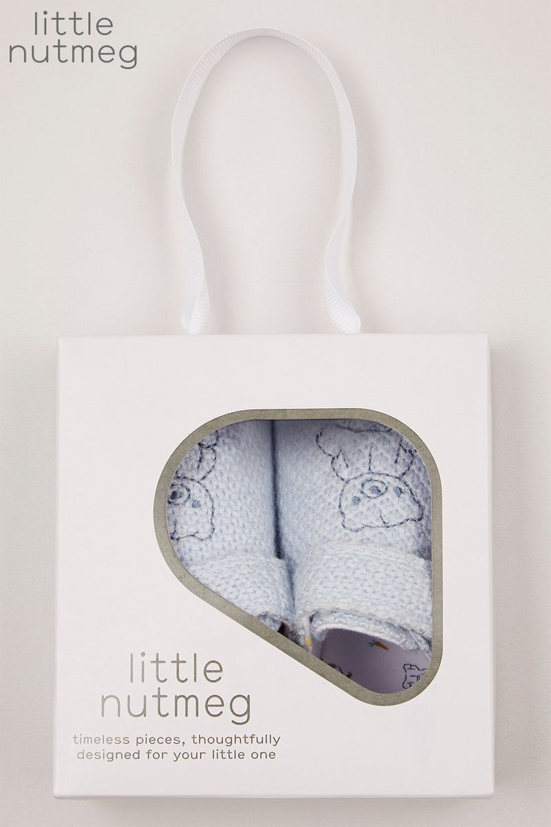 Little Nutmeg Blue Knitted Pram Shoes