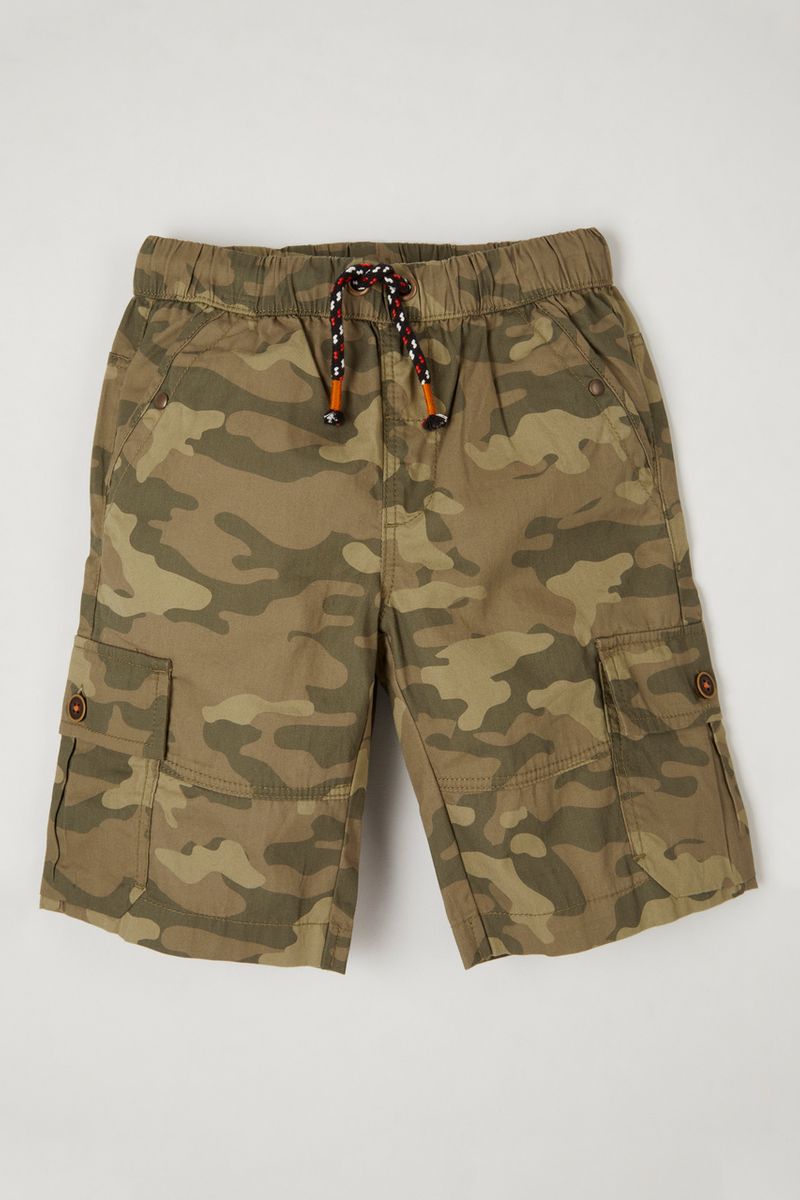 Camo Print Cargo Shorts