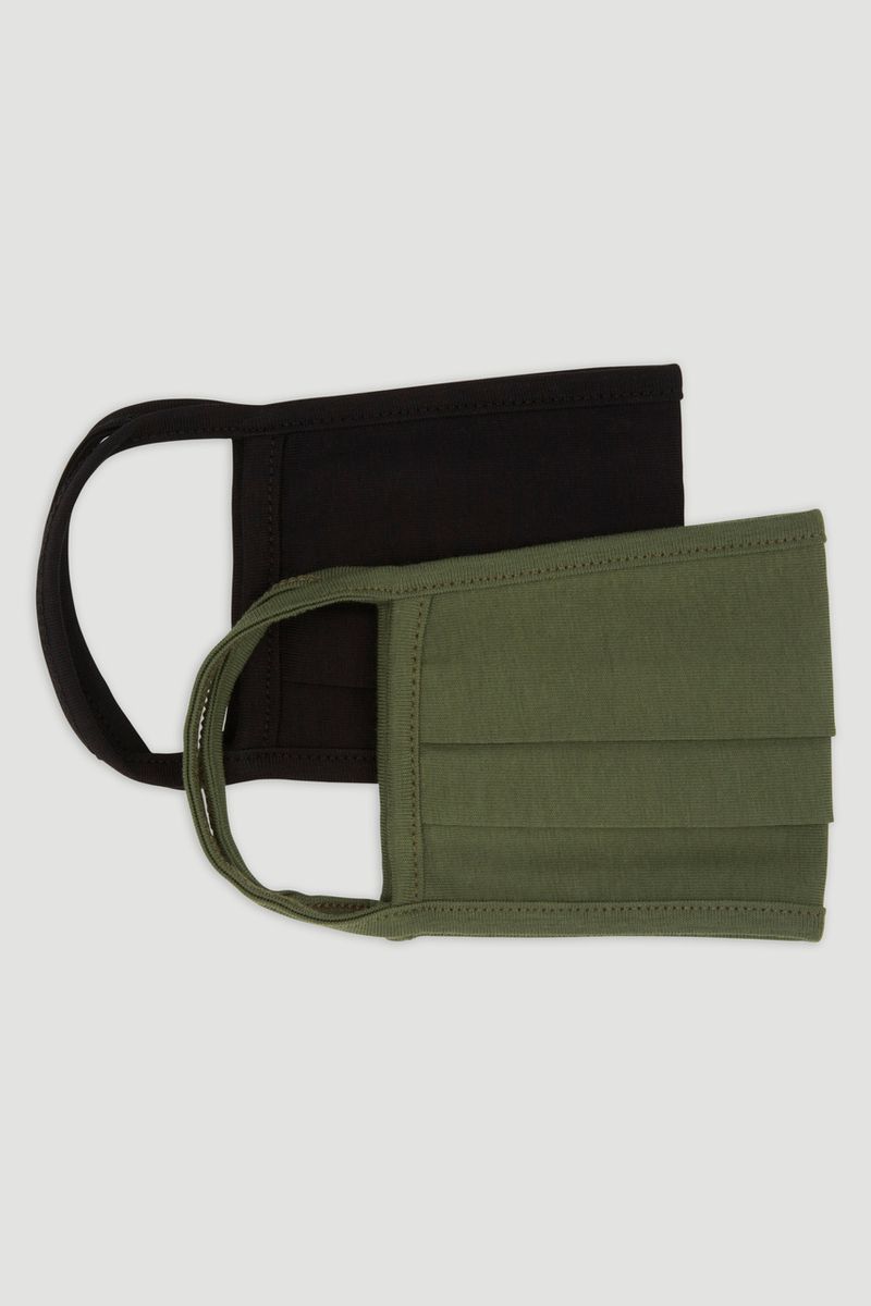 2 Pack Black & Khaki Face Coverings