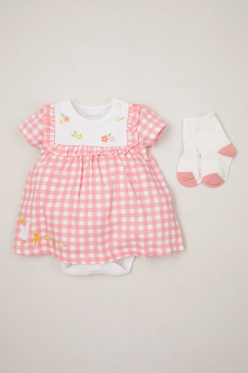 Gingham Duck Romper Dress set