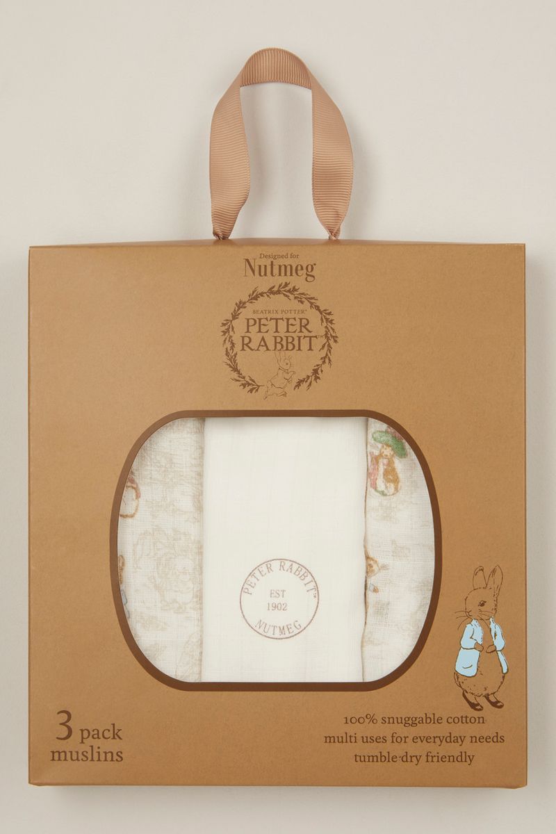 Peter Rabbit 3 Pack Muslin Squares