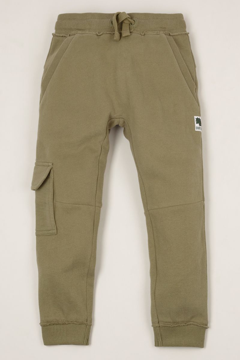 Khaki Raw Edge Joggers
