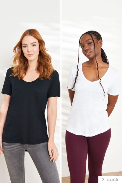 2 Pack Black & White Loose Fit t-shirts