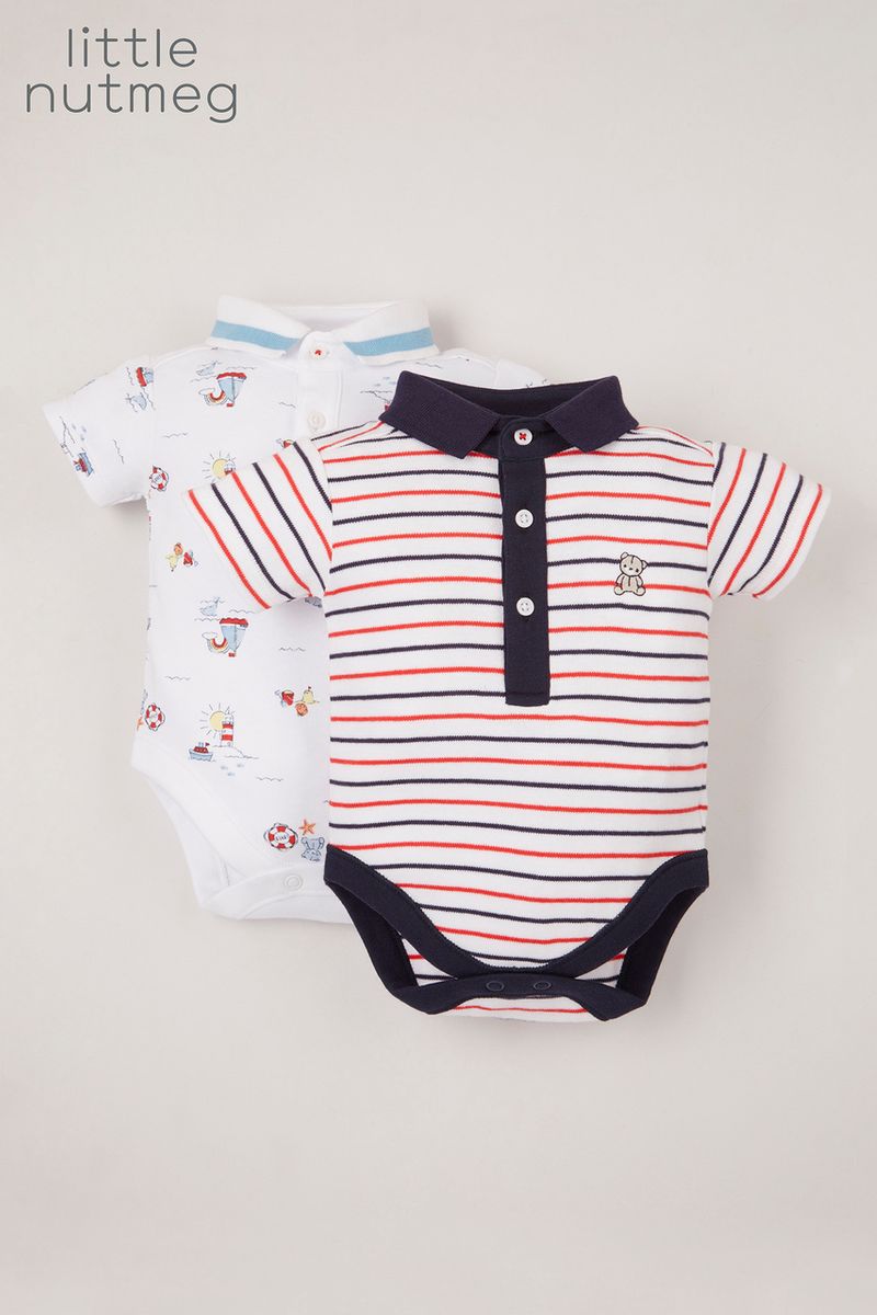 Little Nutmeg 2 Pack Polo Shirt bodysuits