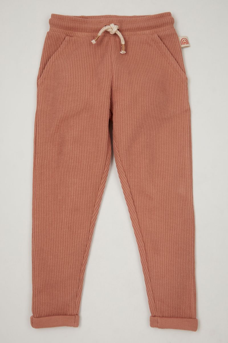 Pink Ribbed Joggers