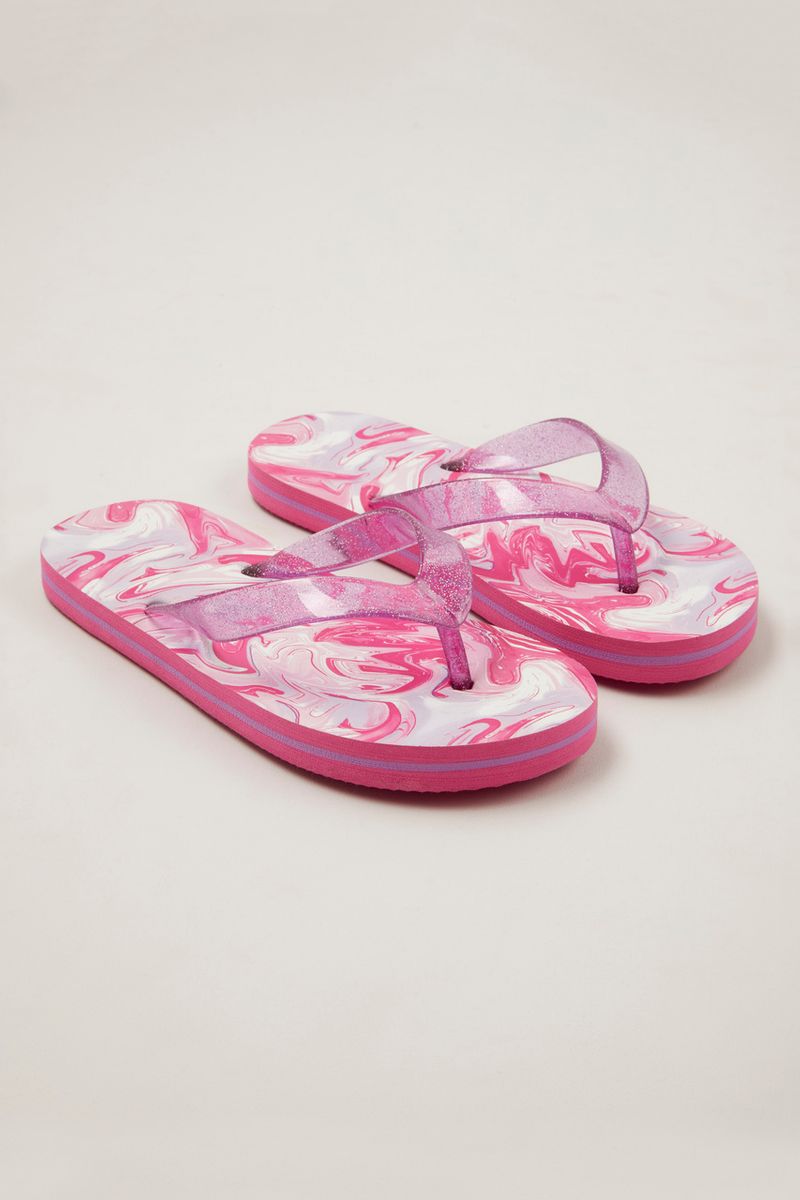 Swirly Print Flip Flops