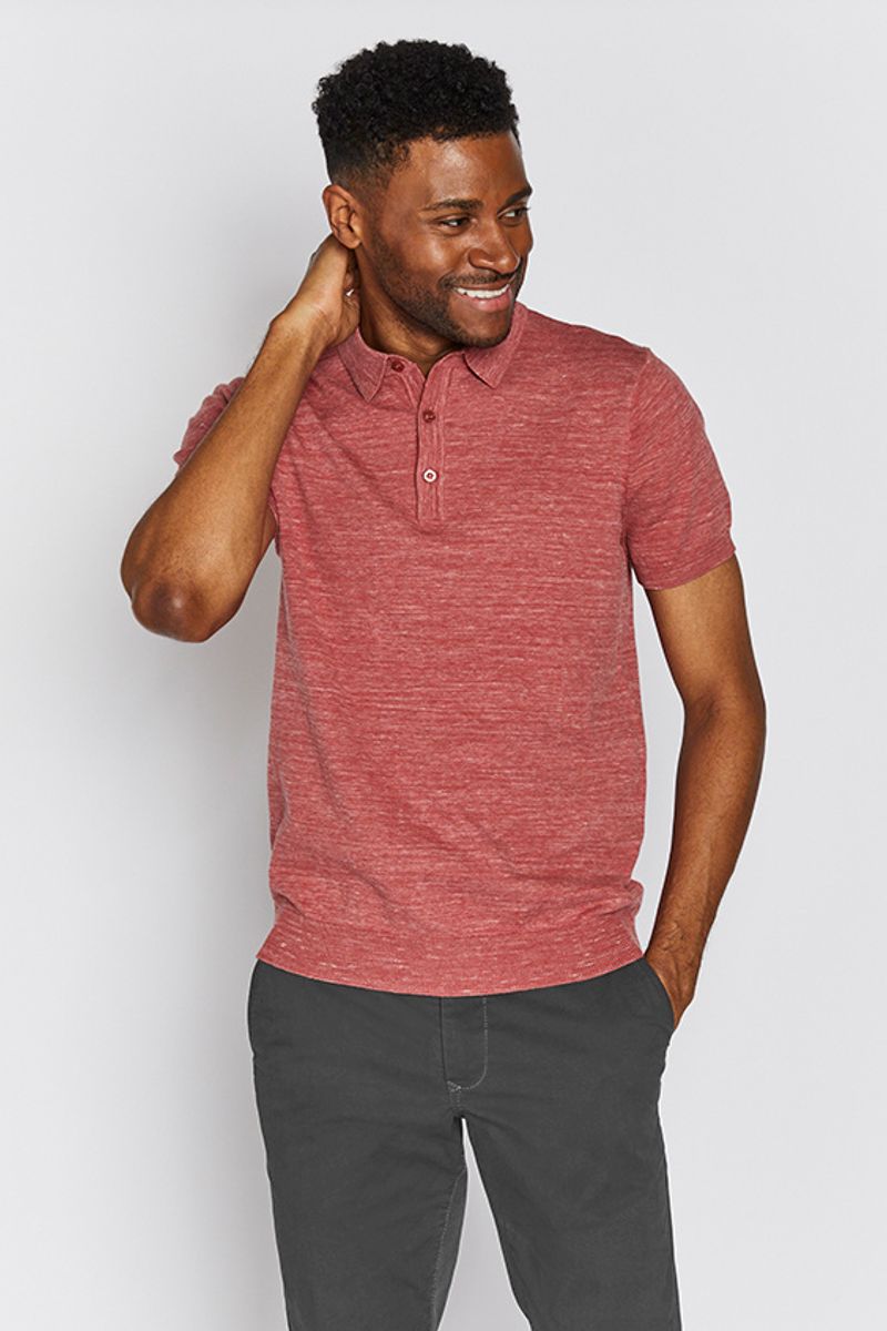 Rose Pink Space Dye Polo shirt
