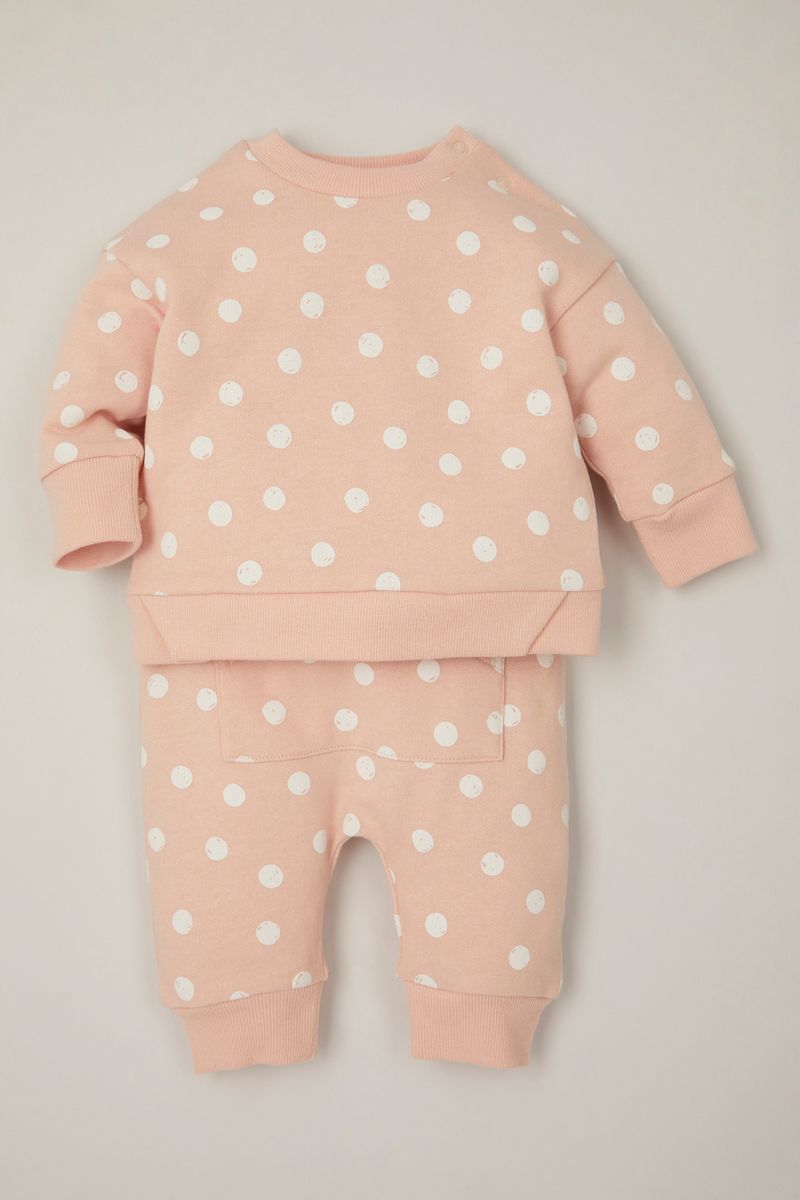 Online Exclusive Pink Spot Sweat set