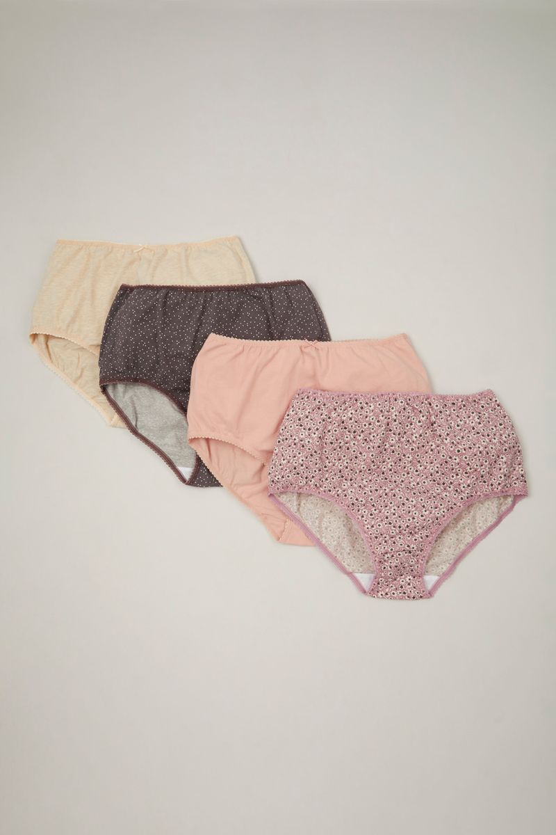 4 Pack Floral Full Briefs