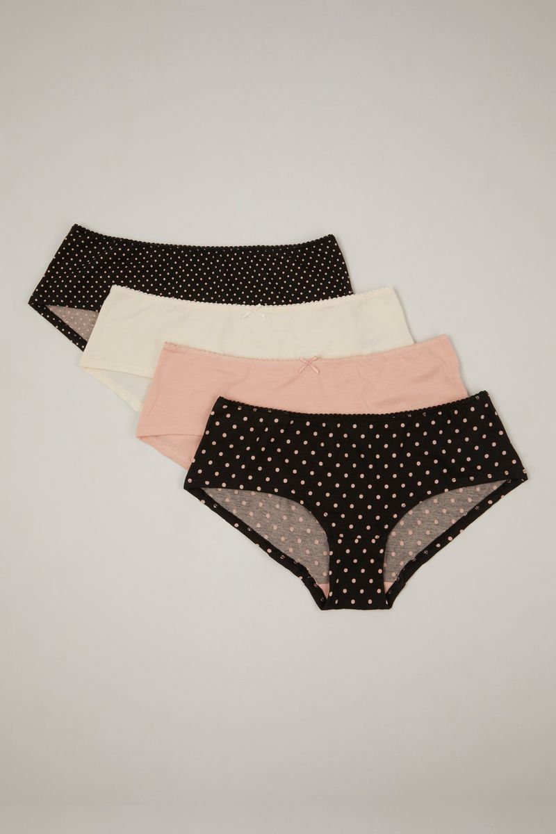 4 Pack Spot Print Short Briefs