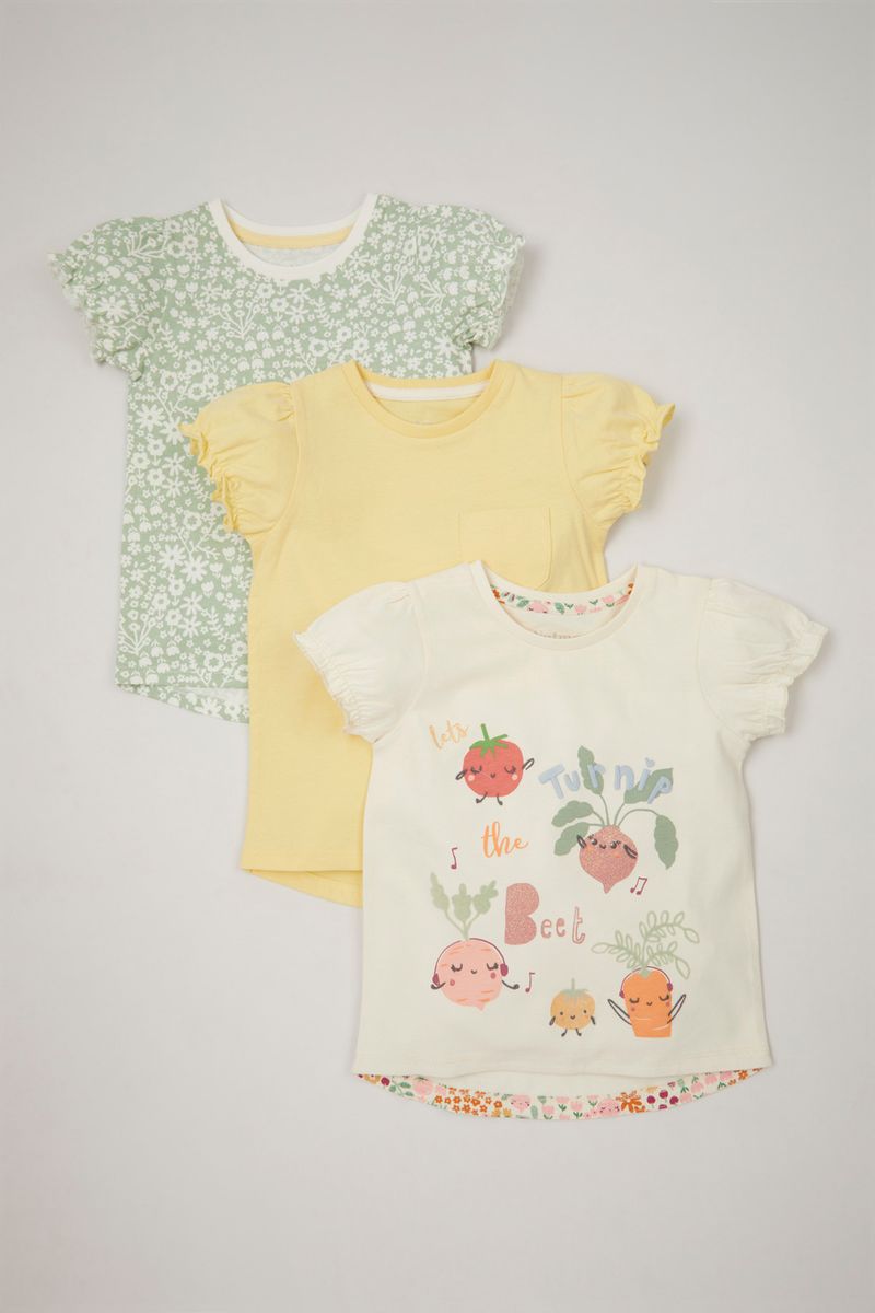 3 Pack Garden Print T-shirts