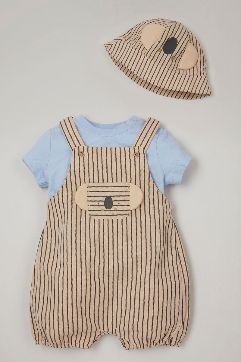 3 Piece Koala Dungaree set