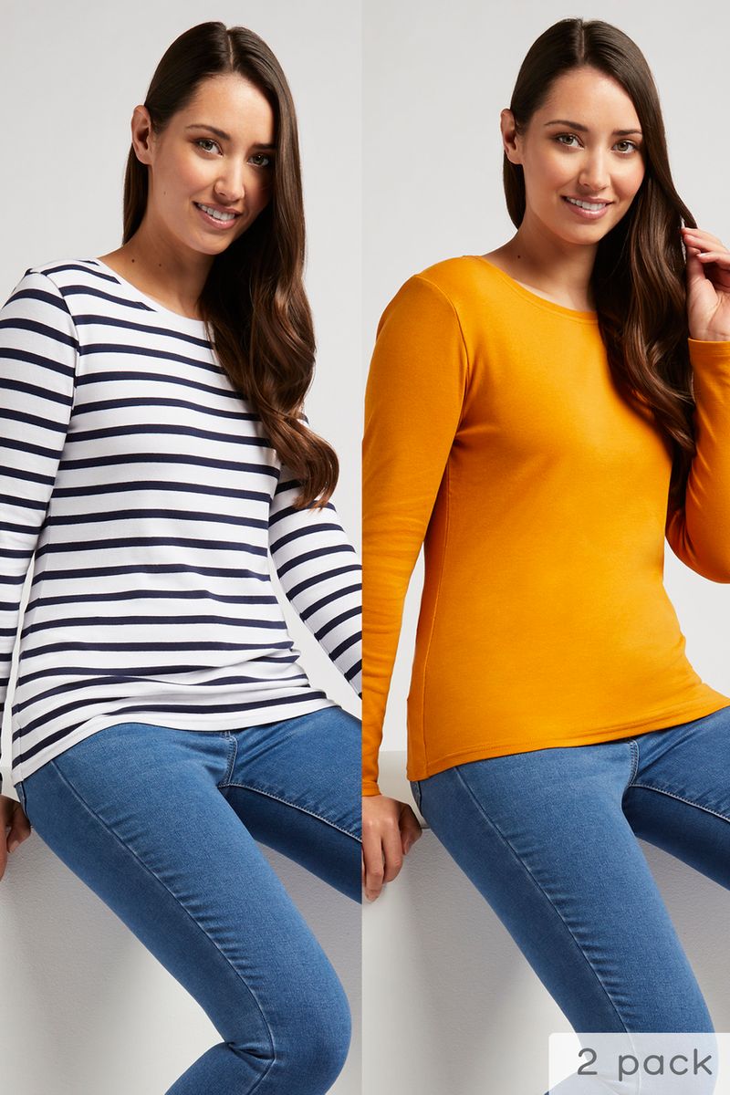 Online Exclusive 2 Pack Ochre & Navy T-shirts