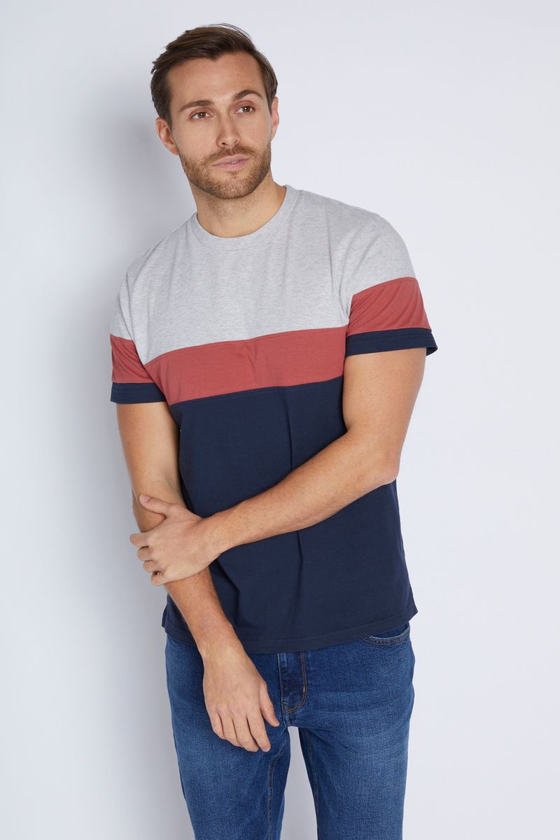 Navy Colour Block T-shirt