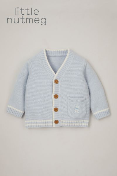 Little Nutmeg Blue Grandad Cardigan