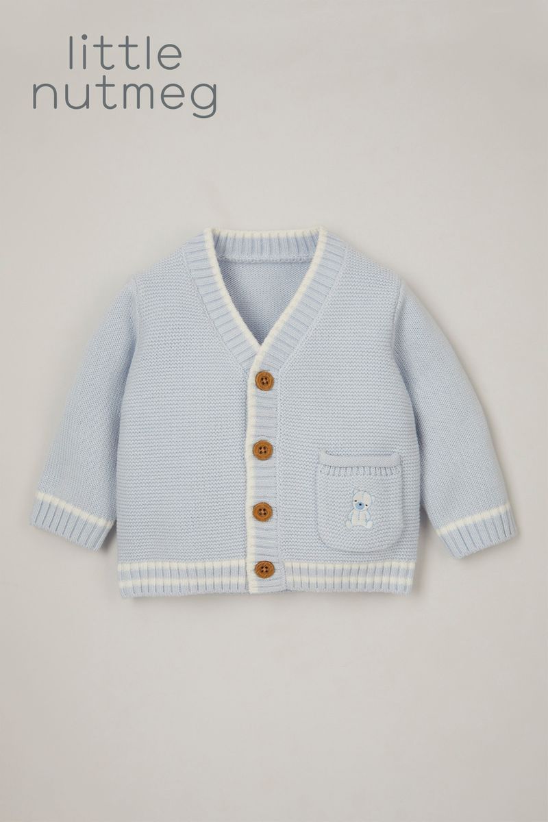 Little Nutmeg Blue Grandad Cardigan