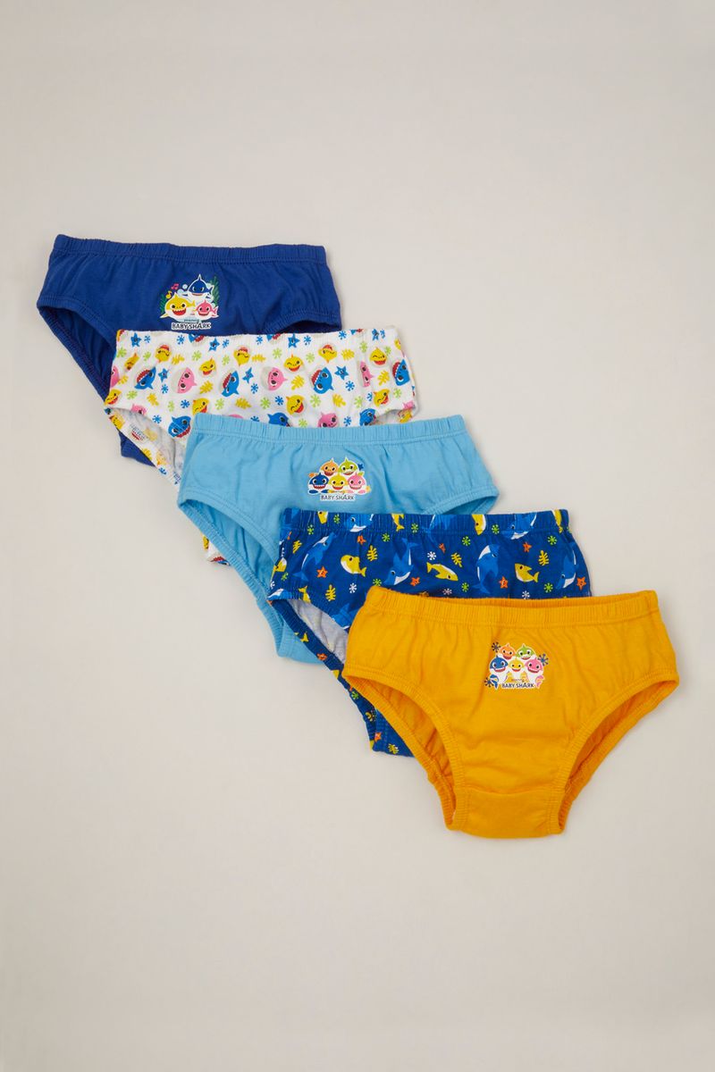 Baby Shark 5 Pack Blue Briefs