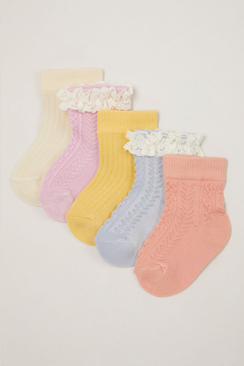 5 Pack Lace Cable Knit socks