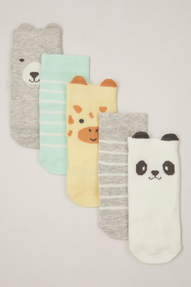 5 Pack Animal faces socks