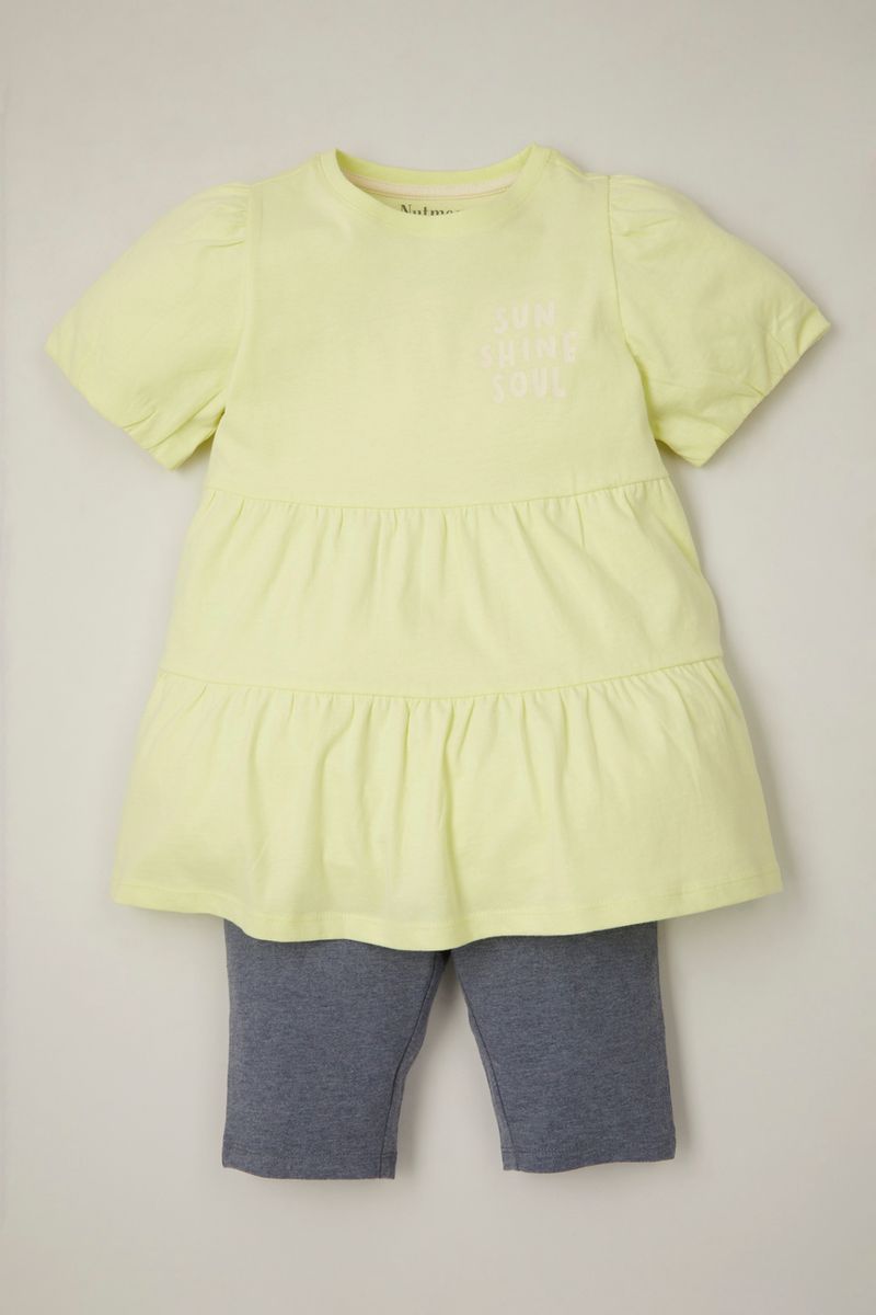 Bright Tiered Top & Shorts set