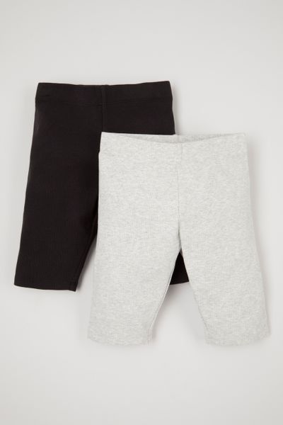 2 Pack Adjustable Waist Rib shorts