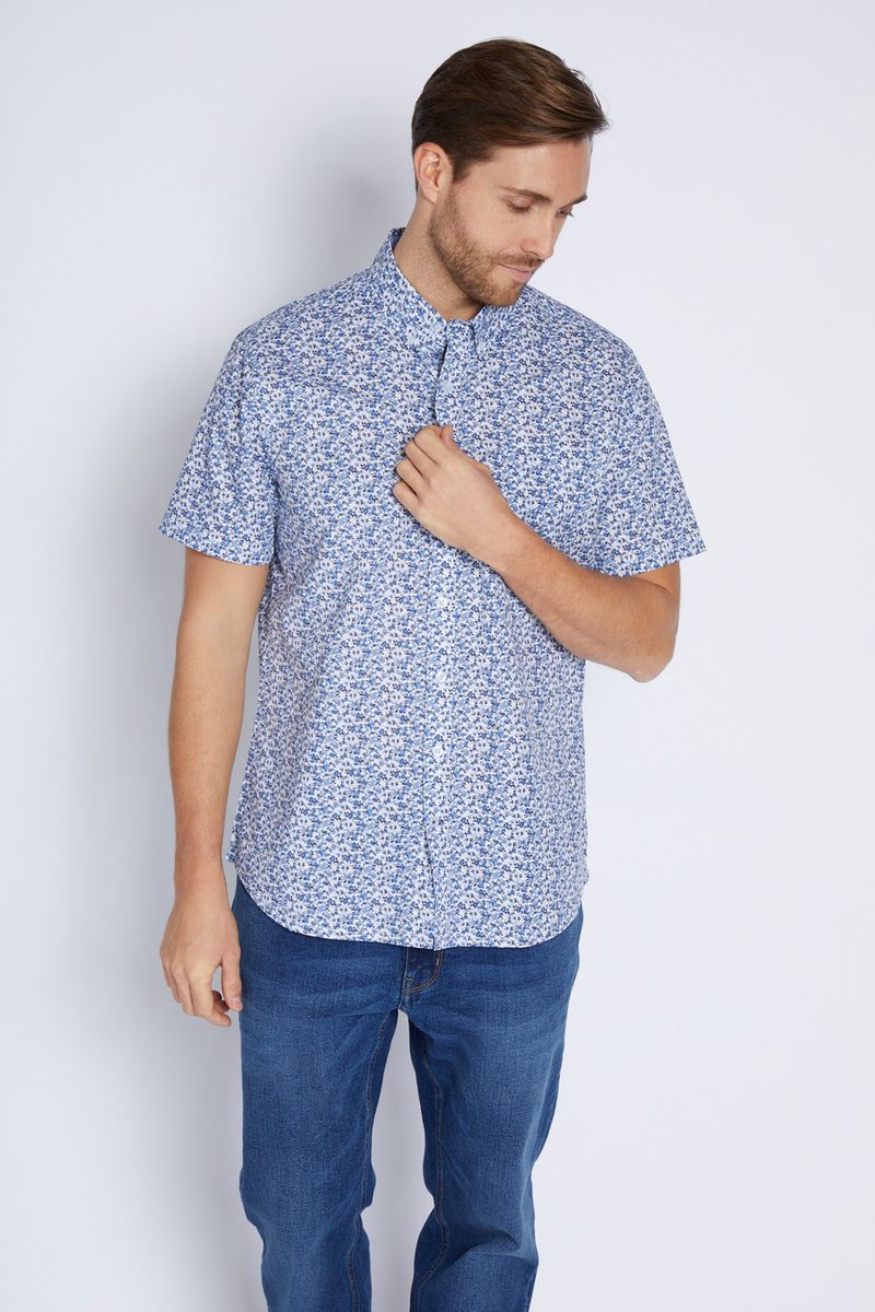 Navy Ditsy Print Shirt