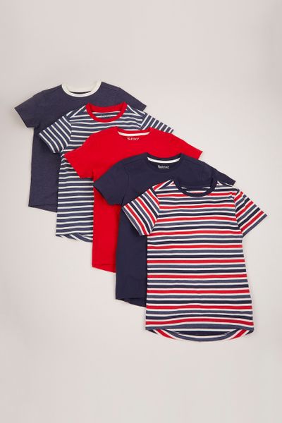5 Pack Stripe T-shirts 1-10yrs