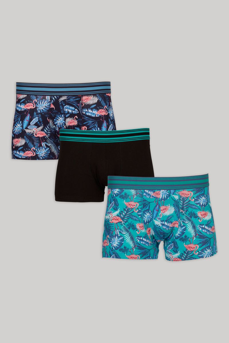 3 Pack Tropical Flamingo Trunks
