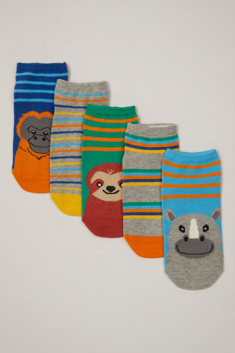 5 Pack Animal Stripe Trainer Liners