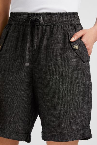 black linen shorts women's