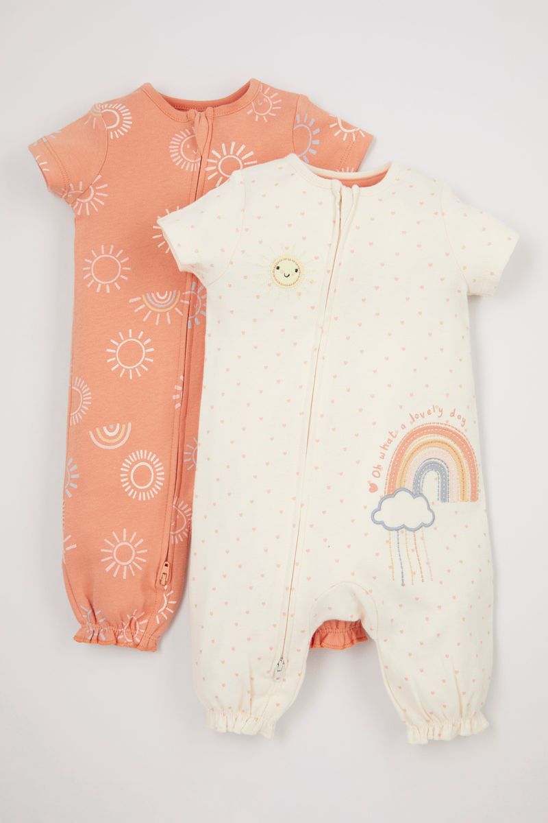 2 Pack Sunshine Footless Sleepsuits
