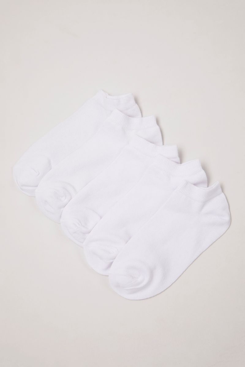 5 Pack White Trainer Socks