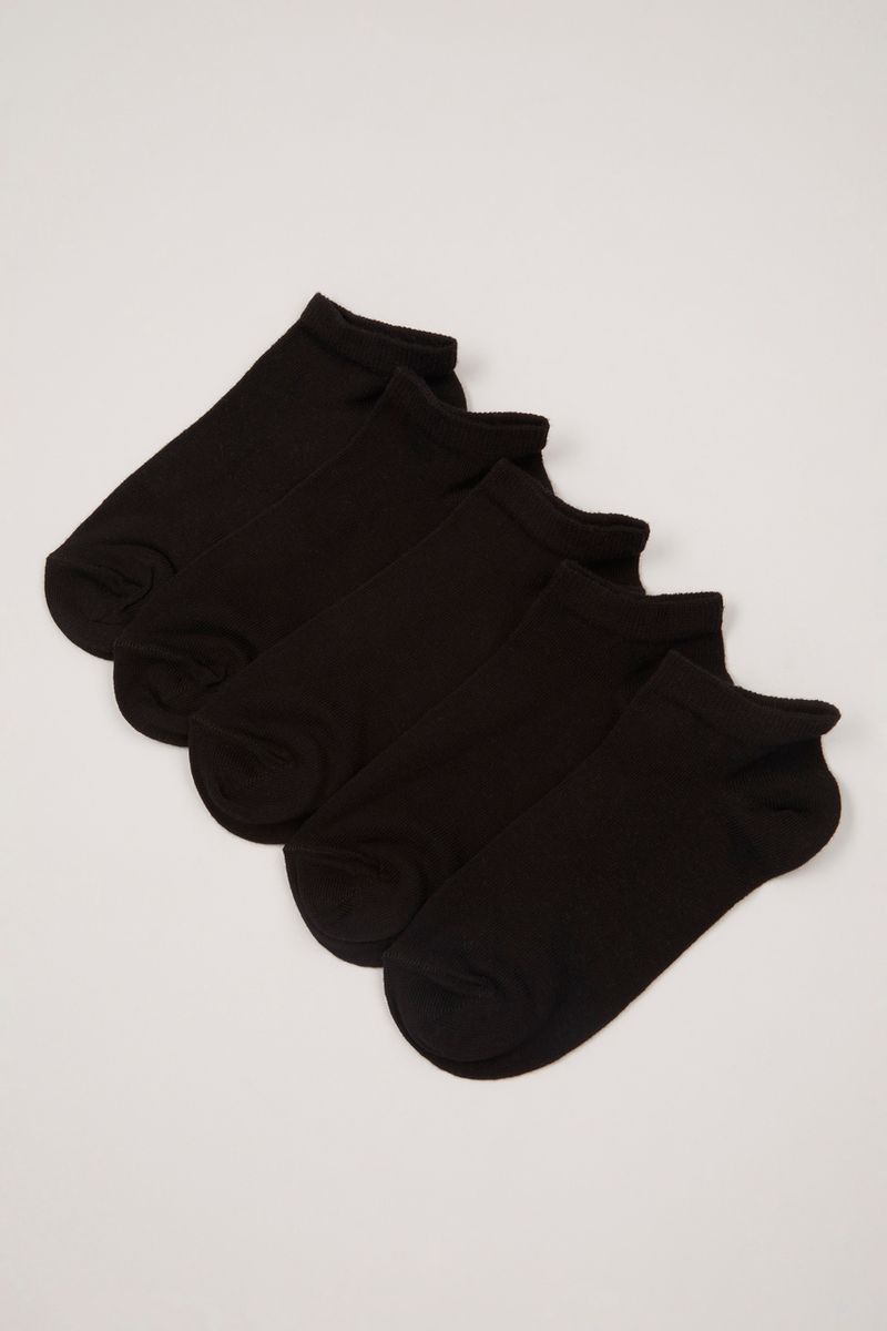 5 Pack Black Trainer Liner Socks