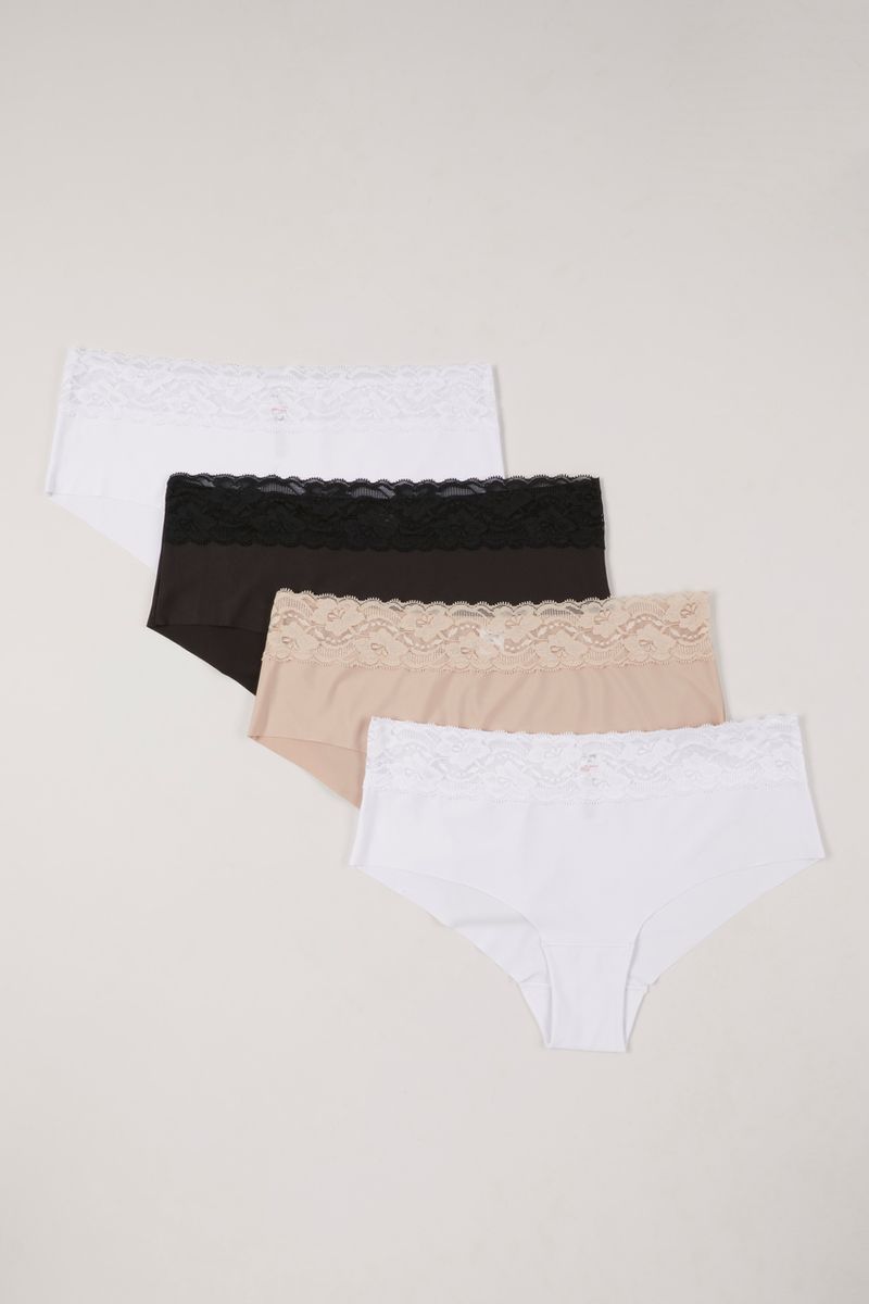 4 Pack Lace Top Neutral shorts