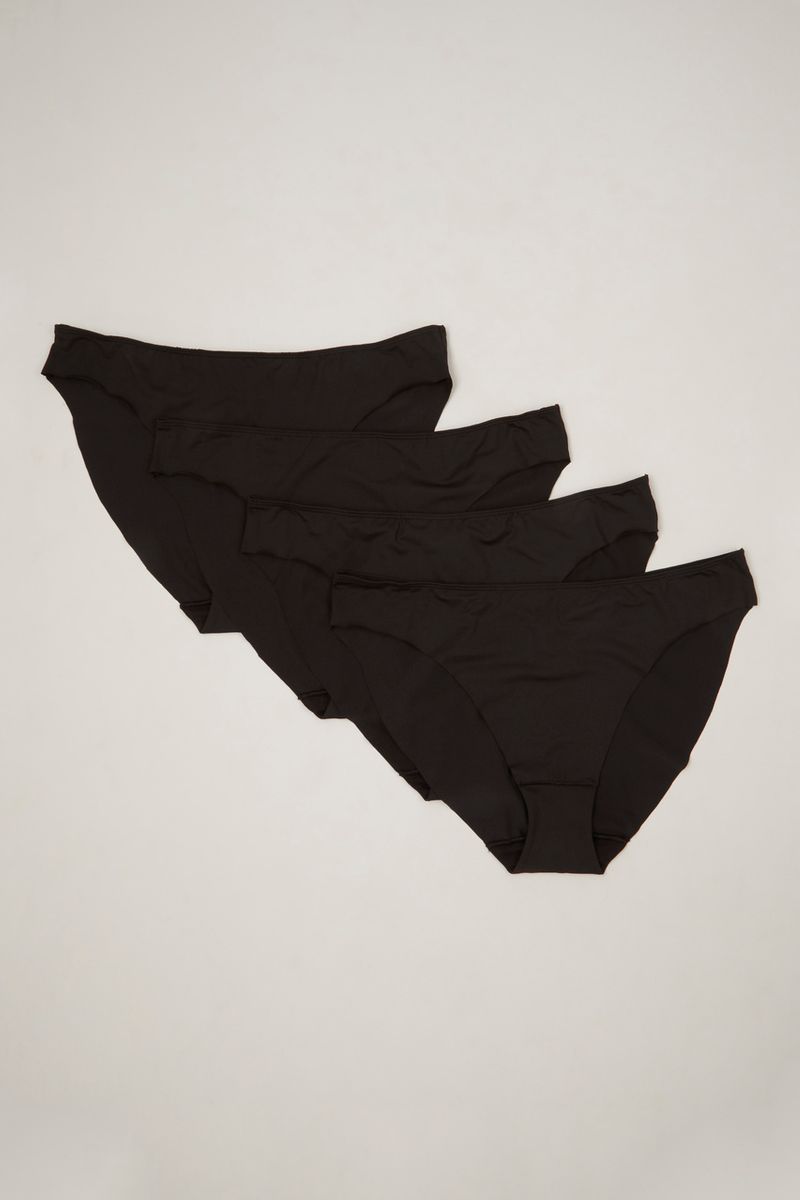 4 Pack Black High Leg Briefs
