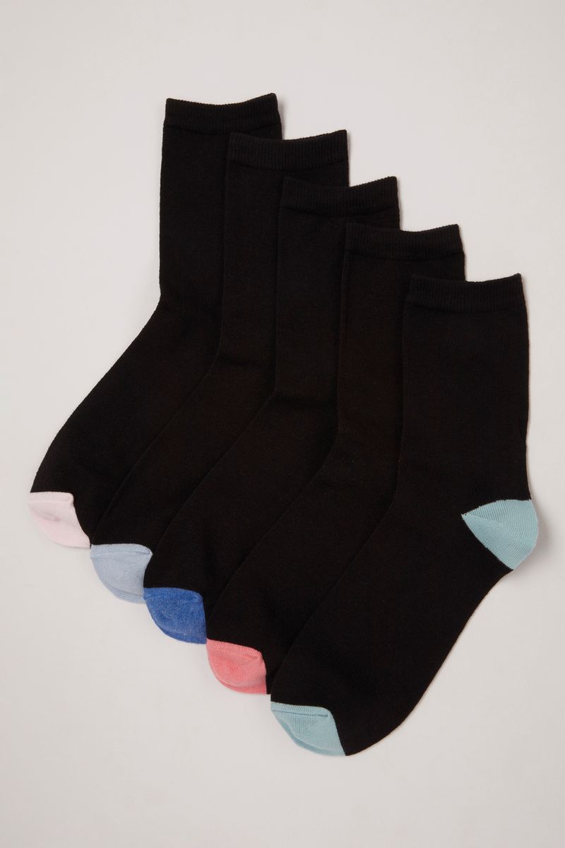 5 Pack Pastel Pink Blue Socks