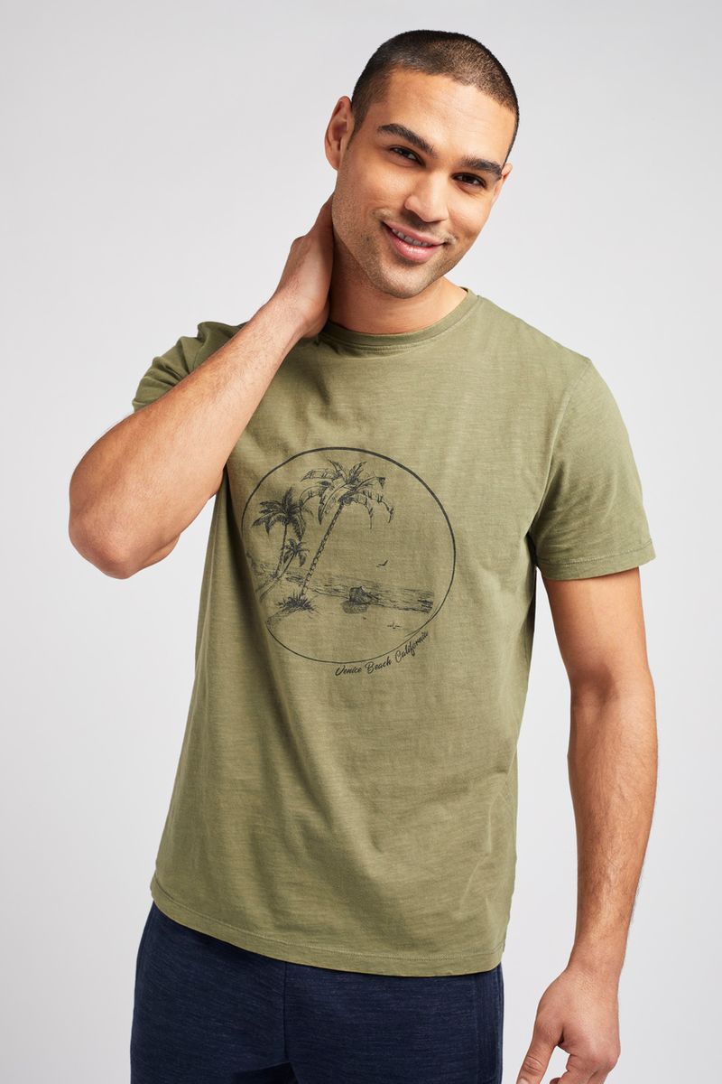Khaki Palm Tree T-shirt