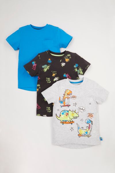 3 Pack Dinosaur Skate T-shirts