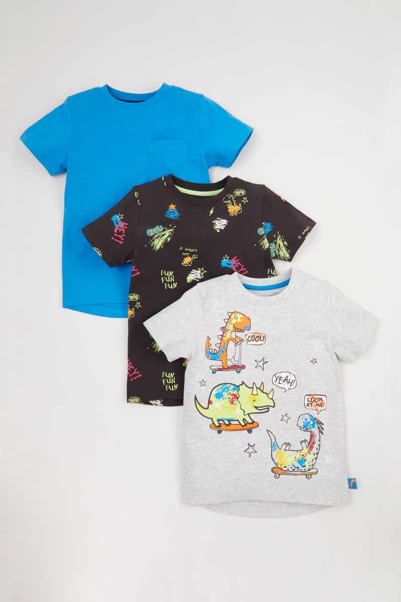 3 Pack Dinosaur Skate T-shirts