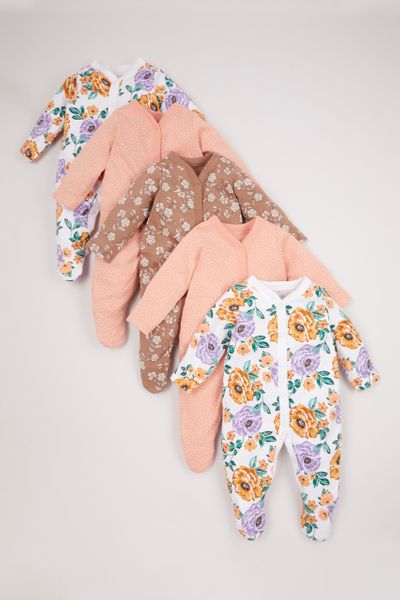 Online Exclusive 5 Pack Flower sleepsuits