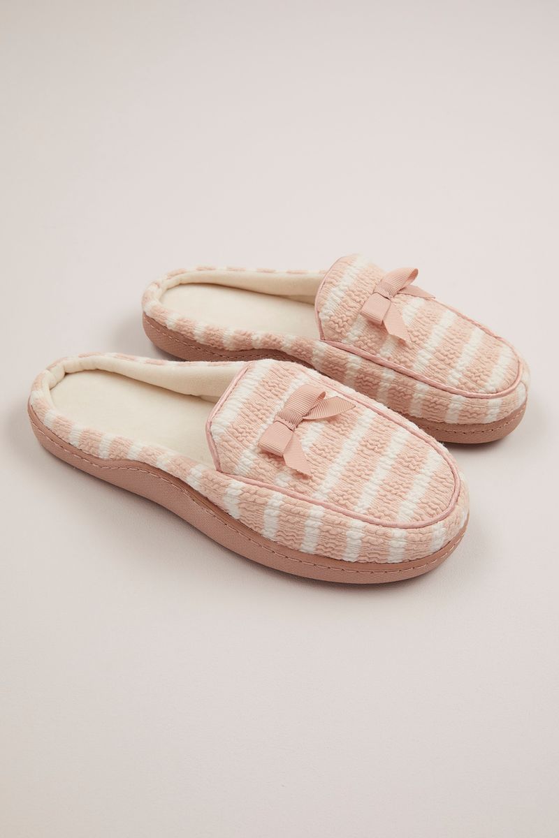 Pink Stripe Cupsole Slippers