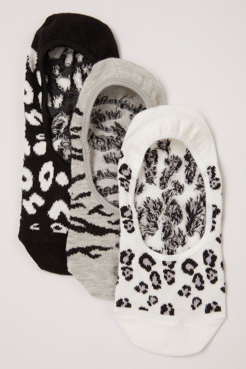 3 Pack Mono Animal Footsie