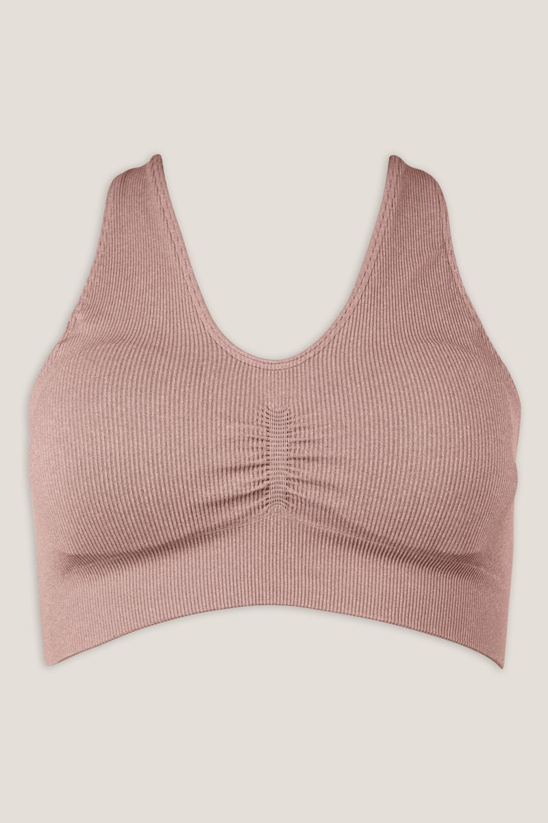 Seam Free Pink Rib Bralette