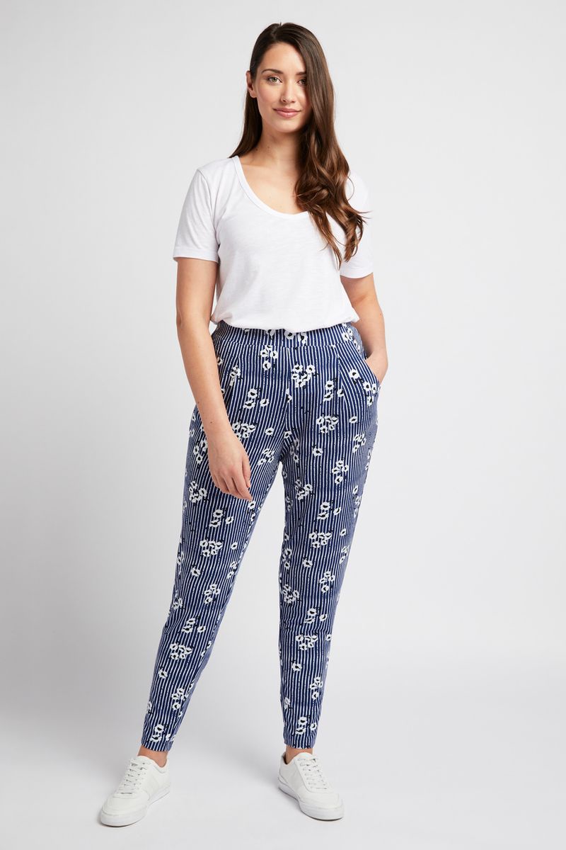 Blue Floral Harem Trousers