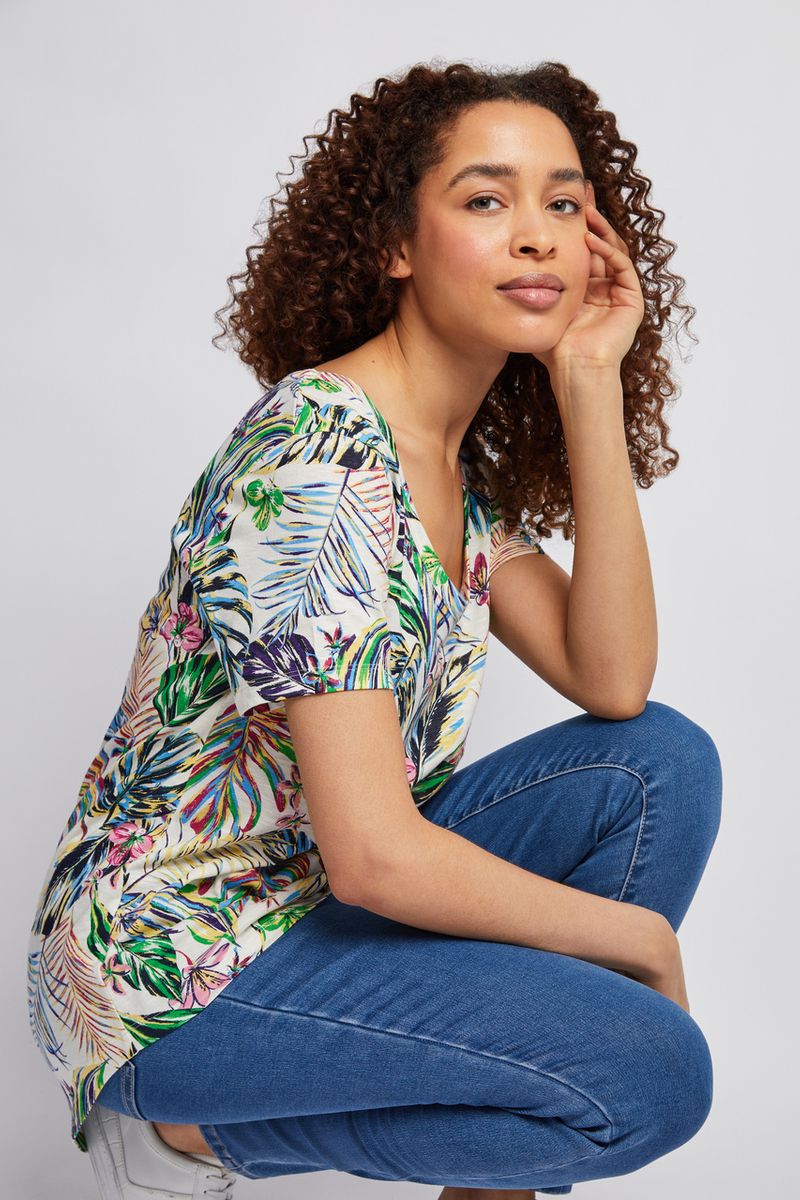 Tropical Print Loose T-shirt